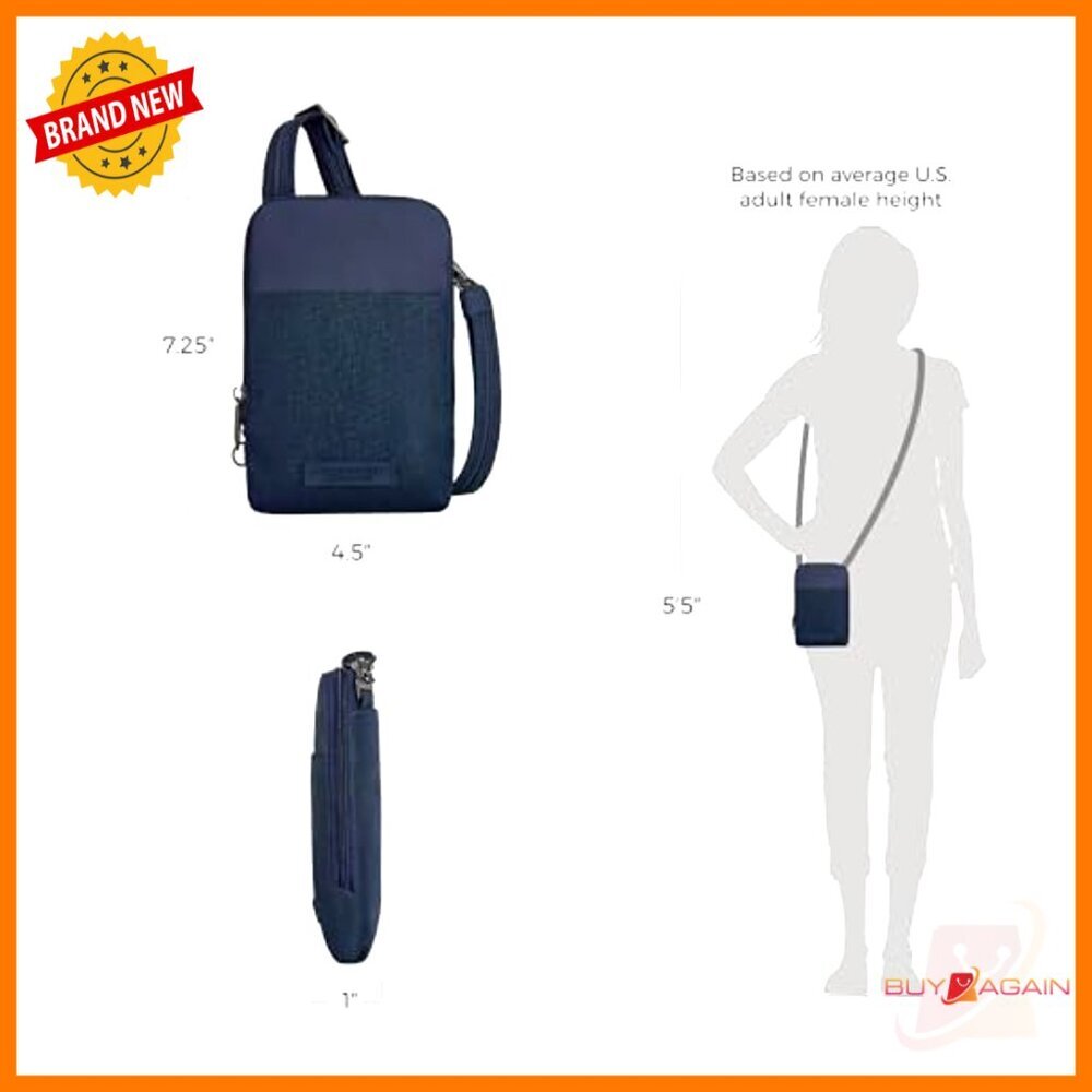 Anti-Theft Mini Crossbody Bag RFID Blocking Slash-Resistant Stadium Compliant - Picture 5 of 7